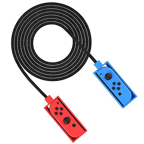 KONEE Cuerda para Saltar Compatible con Nintendo Switch Jump Rope Challenge, Ajustable Sin Enredos Cuerda Saltar para Nintendo Switch Desafío de Saltar la Cuerda Assit Tool Grip (Rojo + Azul)