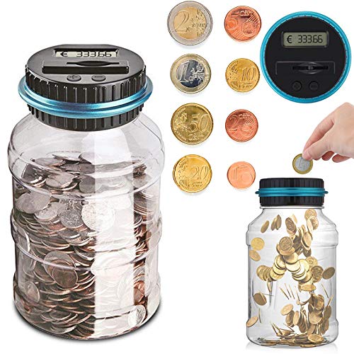 konesky ahorro de dinero Banco de monedas Hucha con contador digital, con pantalla LCD monedas regalo