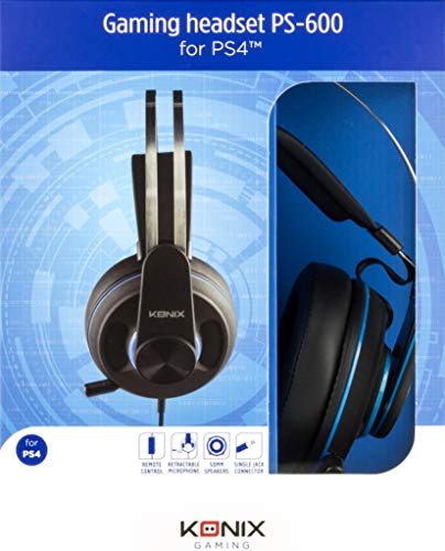 Konix ps-600 – Auricular Gaming Ps4 Compatible con PC, Xbox Audio y Anti Ruido – Auriculares Gamer PS4 Jack – Compresa y Banda Amorti para Confort Optimal – Auricular Micro telescópico