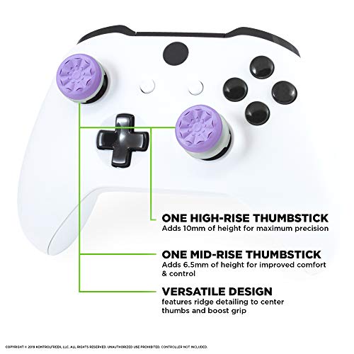 KontrolFreek FPS Freek Galaxy para Xbox One y Xbox Series X/S | Performance Thumbsticks | 1 Altura elevada, 1 altura media | Morado.