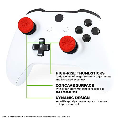 KontrolFreek FPS Freek Inferno para mando de XBOX One | Performance Thumbsticks | 2 de Gran Altura Cóncavos | Rojo