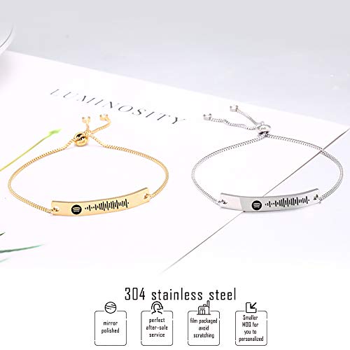 KOOWARM Pulsera Spotify Personalizado, Cancion Pulseras Spotify Personalizada Joyas Regalo único