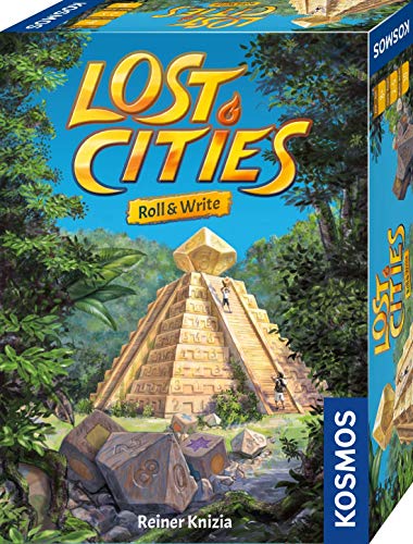 Kosmos 680589 Lost Cities Roll & Write, el Popular Juego de Aventura como Juego de Dados con Bloque y Seis Dados, para 2 a 5 Personas, Juego de Mesa para Adultos y niños a Partir de 8 años