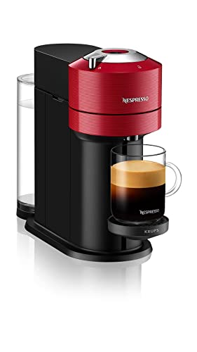 Krups Nespresso VERTUO Next XN9105 - Cafetera de cápsulas,máquina de café expreso de Krups,café diferentes tamaños,5 tamaños tazas,tecnología Centrifusion,calentamiento 30 segundos,Wifi,Bluetooth,Roja