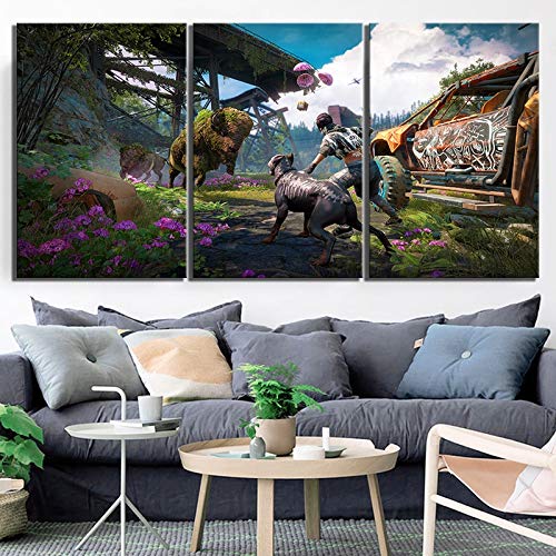 ksjdjok Far Cry 5 Videojuegos Pinturas Far Cry New Dawn Escena de Juego Landscpae Pinturas murales Arte en Lienzo para la decoración del hogar 40X60 cm 3 Piezas