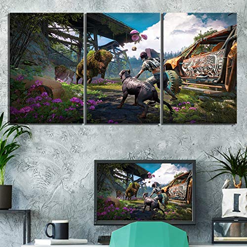 ksjdjok Far Cry 5 Videojuegos Pinturas Far Cry New Dawn Escena de Juego Landscpae Pinturas murales Arte en Lienzo para la decoración del hogar 40X60 cm 3 Piezas