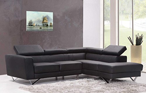 Kunst für Alle Cuadro en Lienzo: John Ward of Hull H M S Britannia and Other Shipping in Calm Waters - Impresión artística, Lienzo en Bastidor, 85x55 cm