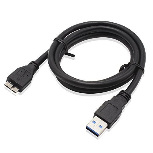 KUYiA Cable USB 3.0, 1m/ 3FT Hasta 5 Gbps Type A a Micro B Macho Cargador y Sincronización Datos Compatible con Toshiba, Western Digital Seagate Maxtor Disco Duro Externo Samsung Galaxy S5 Note 3