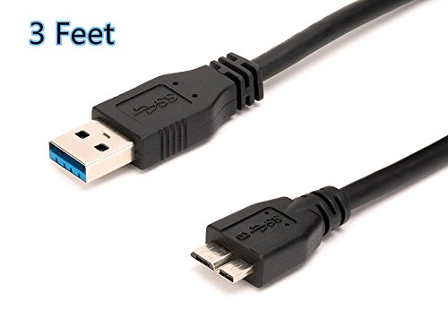 KUYiA Cable USB 3.0, 1m/ 3FT Hasta 5 Gbps Type A a Micro B Macho Cargador y Sincronización Datos Compatible con Toshiba, Western Digital Seagate Maxtor Disco Duro Externo Samsung Galaxy S5 Note 3