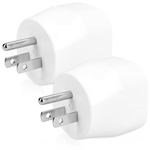 kwmobile 2X Adaptador de Viaje para EEUU Tipo B - Adaptadores de Enchufe schuko - Conector para enchufes USA Japón Tailandia - Travel Adapter Blanco