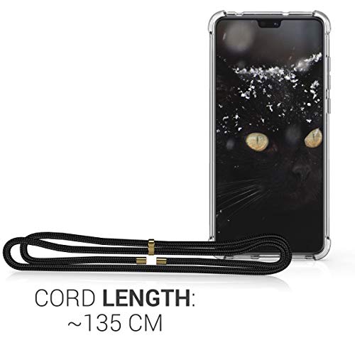 kwmobile Carcasa Compatible con Huawei P20 Pro - Funda Transparente TPU con Cuerda para Colgar - Transparente