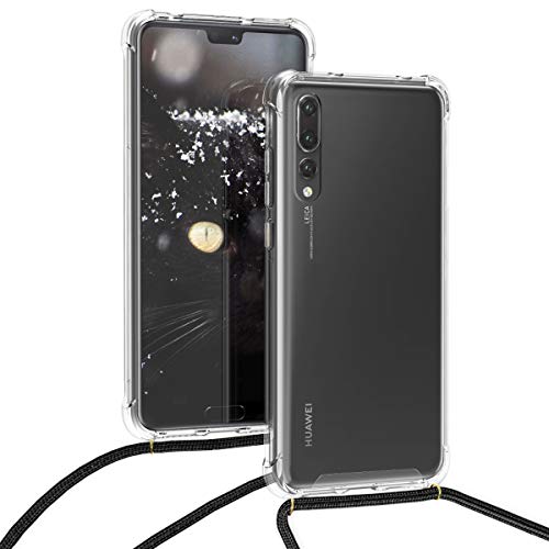 kwmobile Carcasa Compatible con Huawei P20 Pro - Funda Transparente TPU con Cuerda para Colgar - Transparente