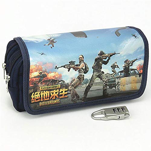 La Caja de lápiz PUBG Bolsa con Cremallera de Gran Capacidad de la Pluma Bolsas Oficina de la Escuela Estudiante de la Bolsa de Almacenamiento de Suministros (Color : E)