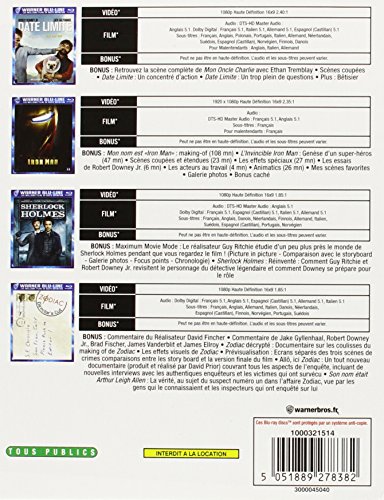 La Collection Robert Downey Jr. - Date limite + Sherlock Holmes + Iron Man + Zodiac [Francia] [Blu-ray]