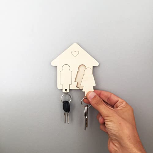 LAC - Organizador de Llaves con 2 Llaveros de Pareja | Regalos originales aniversario mujer y hombre | Llavero Para Parejas | Regalo de San Valentín, Navidad, Casa Nueva, Cumpleaños Novio Chica