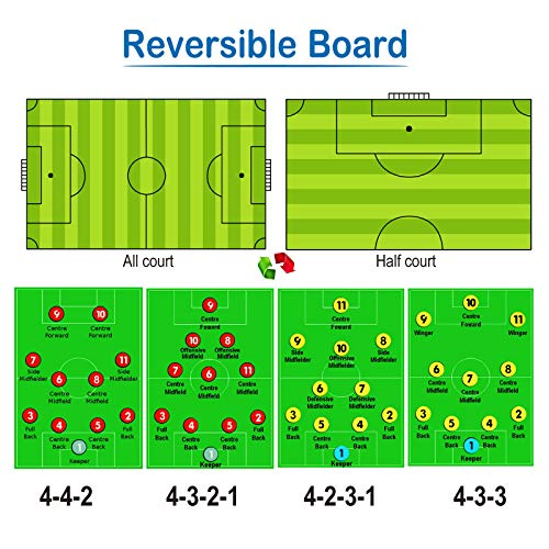 LaceDaisy Professional Abatible Pizarra Táctica de Fútbol Carpeta Táctica Magnéticas para Entrenador Entrenamiento de Fútbol con Imanes Lapiceros y Goma de Borrar