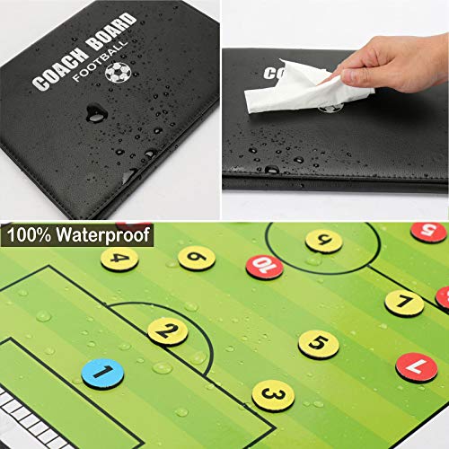 LaceDaisy Professional Abatible Pizarra Táctica de Fútbol Carpeta Táctica Magnéticas para Entrenador Entrenamiento de Fútbol con Imanes Lapiceros y Goma de Borrar