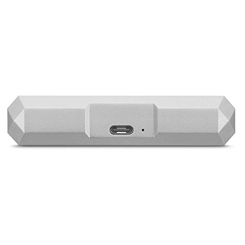 LaCie Mobile Drive, 4 TB, Disco duro externo HDD portátil, USB-C, USB 3.0, Thunderbolt 3, para Mac y PC, suscripción de 1 mes a Adobe CC, 2 años servicios Rescue, Moon Silver (STHG4000400)