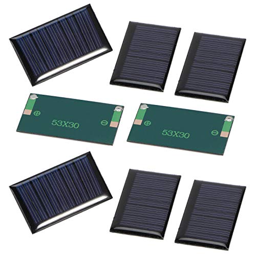 Ladieshow Mini Panel Solar, 8PCS 30MA 5V Mini Paneles de células solares DIY Placa de epoxi Solar Materiales de Juguete eléctrico Cargador de células fotovoltaicas