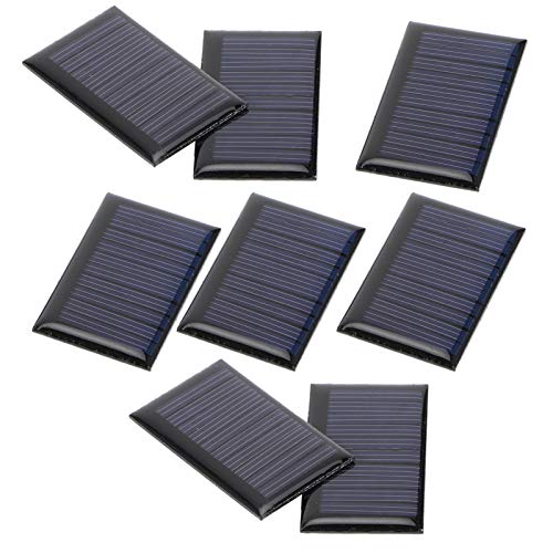Ladieshow Mini Panel Solar, 8PCS 30MA 5V Mini Paneles de células solares DIY Placa de epoxi Solar Materiales de Juguete eléctrico Cargador de células fotovoltaicas