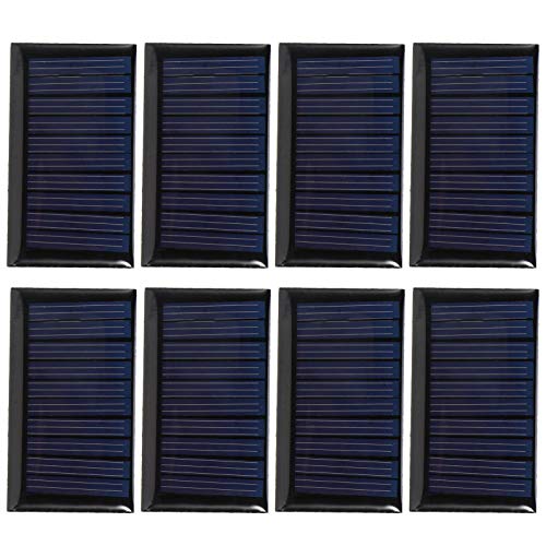 Ladieshow Mini Panel Solar, 8PCS 30MA 5V Mini Paneles de células solares DIY Placa de epoxi Solar Materiales de Juguete eléctrico Cargador de células fotovoltaicas
