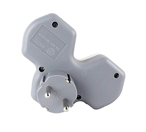 Ladrón De 2 Enchufes Europa -Adaptador Con 2 Tomas Múltiple Con Protección Para Niños(Blanco). (3 tomas)