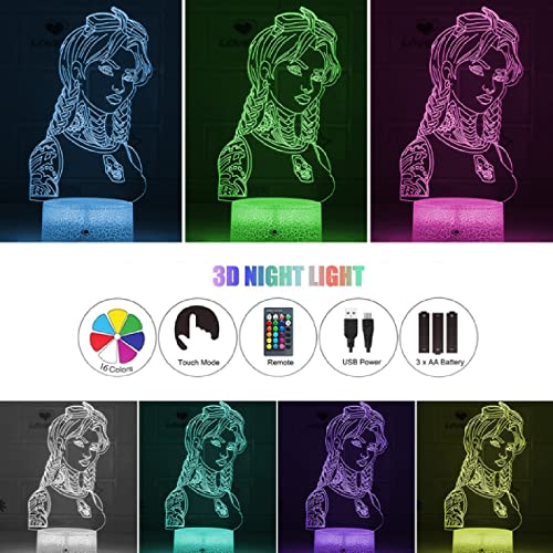 Lámpara de ilusión 3D Borderlands Regalos perfectos para niños y habitación decoración de habitación Darth Vader personajes