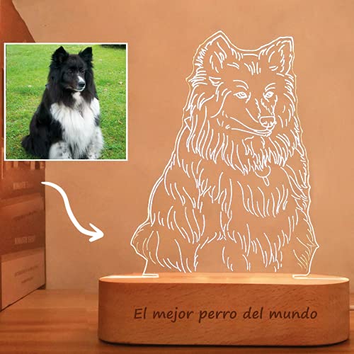 Lámpara de Mesa 3D Led personalizada Ilustrada con tu Foto y Nombre Transparent Gift. Hecha en metacrilato con luz nocturna ajustable. El regalo original de parejas novios boda y mejores amigos