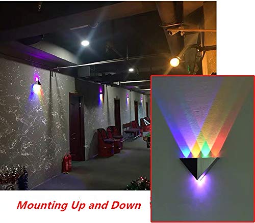 Lámpara decorativa con luces de pared LED con forma de triángulo de 5 W para mueble de baño