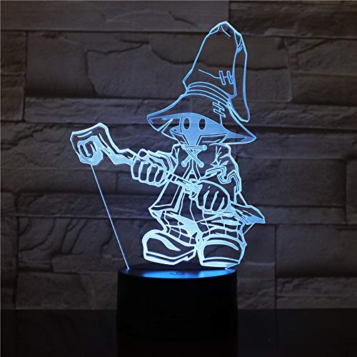 Lampara LED Videojuego Vivi Final Fantasy 9 FFIX Cambia Color USB Luz nocturna y decoración