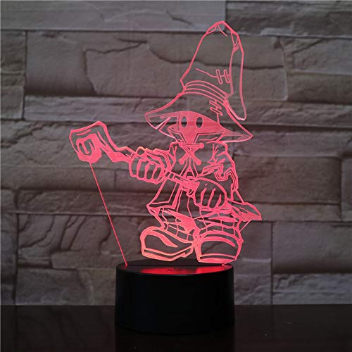 Lampara LED Videojuego Vivi Final Fantasy 9 FFIX Cambia Color USB Luz nocturna y decoración