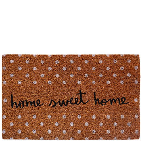 Laroom Felpudo diseño Sweet Home, Jute & Base Antideslizante, Marrón, 40 x 70 cm