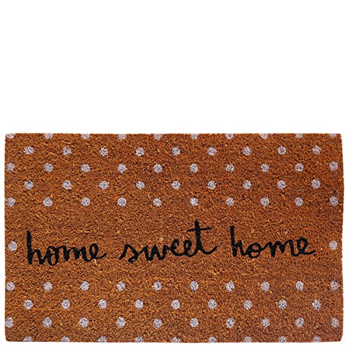 Laroom Felpudo diseño Sweet Home, Jute & Base Antideslizante, Marrón, 40 x 70 cm