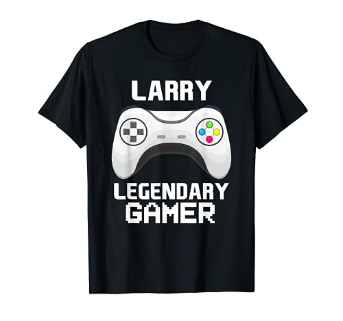 Larry Legendary Gamer Nombre de videojuegos personalizado Camiseta