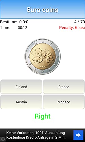Las monedas en euros