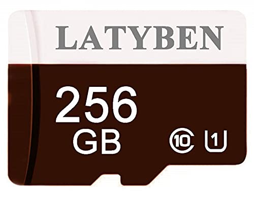 LATYBEN 256GB Class 10 Micro SD Card Memory Card with Free SD Card Adapter C10 Micro SDXC Card Card Flash Card for Android Smartphone Nintendo Switch Tablet Drone Camera (256GB)