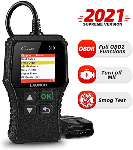 LAUNCH CR319 Lector de Códigos de Error Motor OBD2 para Diagnosis Vehículos con Puerto OBD de 16 Pines con Test de Emisiones de Gases
