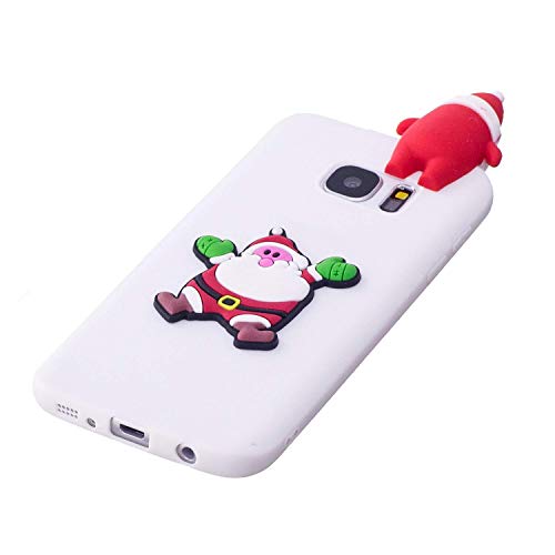 LAXIN Galaxy S7 edge Cover Black, Samsung Galaxy S7 edge 3D Ultra Slim Thin Soft Crystal TPU Silicone Flexible Back Bumper [Shock Absorption] Protection Case for Samsung Galaxy S7 edge - Santa Claus