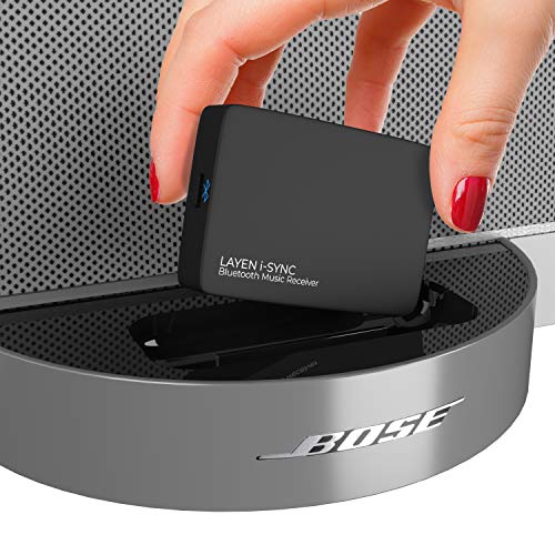 LAYEN i-SYNC Receptor Bluetooth Bose de 30 pines - Dongle de audio para Bose SoundDock y otras estaciones de acoplamiento de alta fidelidad, estéreo y de 30 pines (no apto para automóviles)