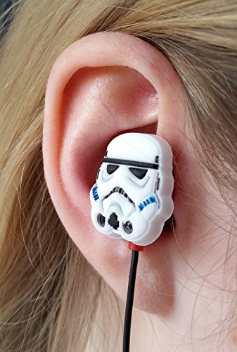 Lazerbuilt ESW-STVADER - Auriculares intrauriculares diseño Star Wars, Color Negro