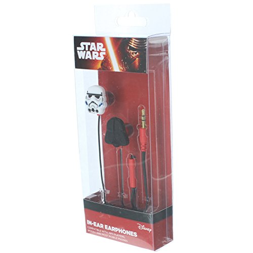 Lazerbuilt ESW-STVADER - Auriculares intrauriculares diseño Star Wars, Color Negro