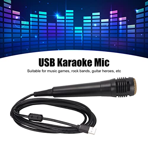 Lazmin112 Micrófono de Karaoke, Micrófono Universal para Juegos con Cable USB de 3 M / 10 Pies, Plug and Play, Compatible con PC, para PS4, para PS5, para Xbox, para Switch, para Wii