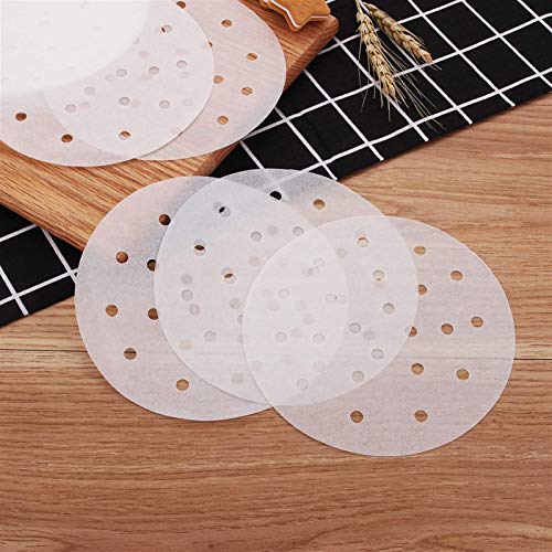 Lcuihong-Mat 50pcs Bamboo Basket Steamer Papel Cocina Bamboo Steamer Dim Sum Paper Steam Tapete Antiadherente Redondo, Resistente al Calor (Color: 10 Pulgadas)