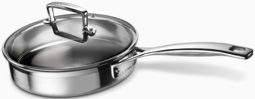 Le Creuset Sartén antiadherente con accesorio para escalfar, 20 x 5 cm, Acero inoxidable 3-Ply