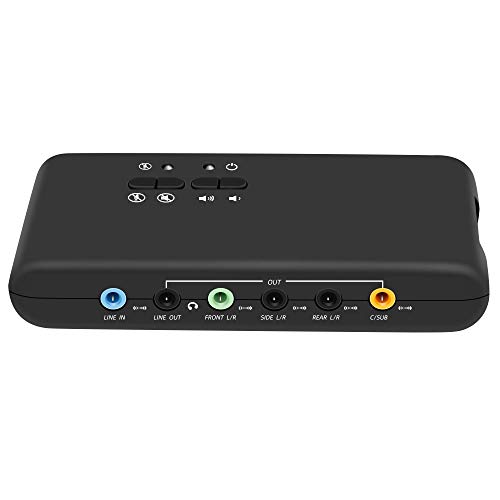 LEAGY Tarjeta de sonido externa USB 7.1, 8 canales, Caja sonido USB 7.1 canales,Hasta 8 altavoces, Sonido envolvente 3D dinámico,Grabación reproducción simultáneas,Equipo audio analógico digital