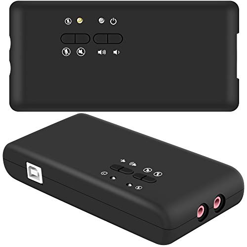 LEAGY Tarjeta de sonido externa USB 7.1, 8 canales, Caja sonido USB 7.1 canales,Hasta 8 altavoces, Sonido envolvente 3D dinámico,Grabación reproducción simultáneas,Equipo audio analógico digital