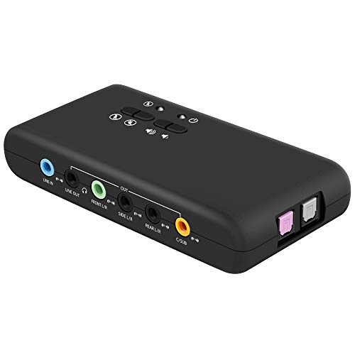 LEAGY Tarjeta de sonido externa USB 7.1, 8 canales, Caja sonido USB 7.1 canales,Hasta 8 altavoces, Sonido envolvente 3D dinámico,Grabación reproducción simultáneas,Equipo audio analógico digital