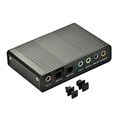LEAGY Tarjeta de sonido Leagy, tarjeta de sonido externa de 6 canales USB 2.0 externa 5.1 sonido envolvente óptico S/PDIFIFI, adaptador de tarjeta de sonido de audio para PC