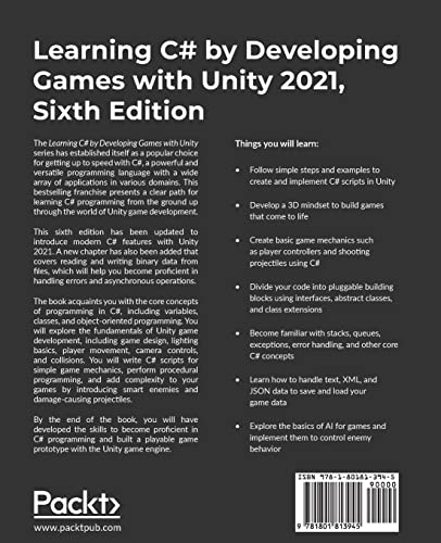 Learning C# by Developing Games with Unity 2021: Kickstart your C# programming and Unity journey by building 3D games from scratch, 6th Edition