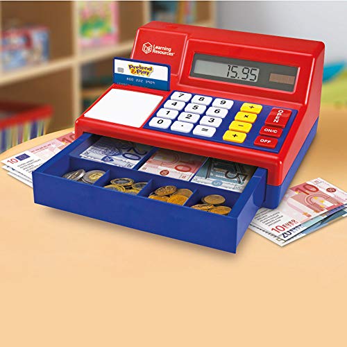 Learning Resources- Caja registradora calculadora con Dinero del Reino Unido de Juguete Pretend & Play, Color (LSP2629-EUR)
